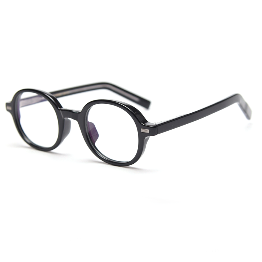 Gable Oval Full – Rim Eyeglasses: Retro Round Frames in Bright Black, Gray, Tortoise, White – Ideal for Vision & Fashion