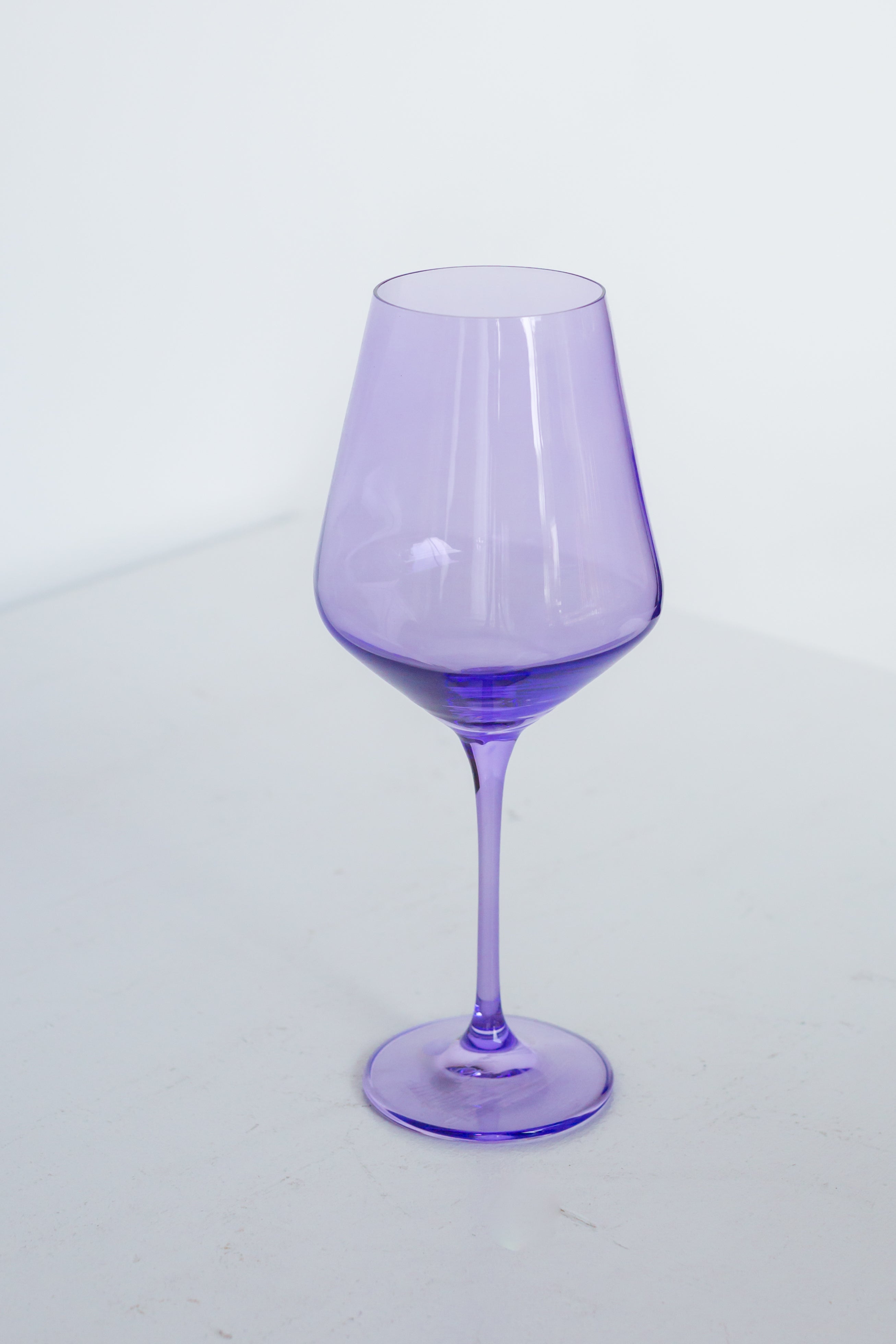 Estelle Colored Wine Stemware Set of 6 in Lavender - Hand - Blown, High - Quality, Ideal for Wine & Decor
