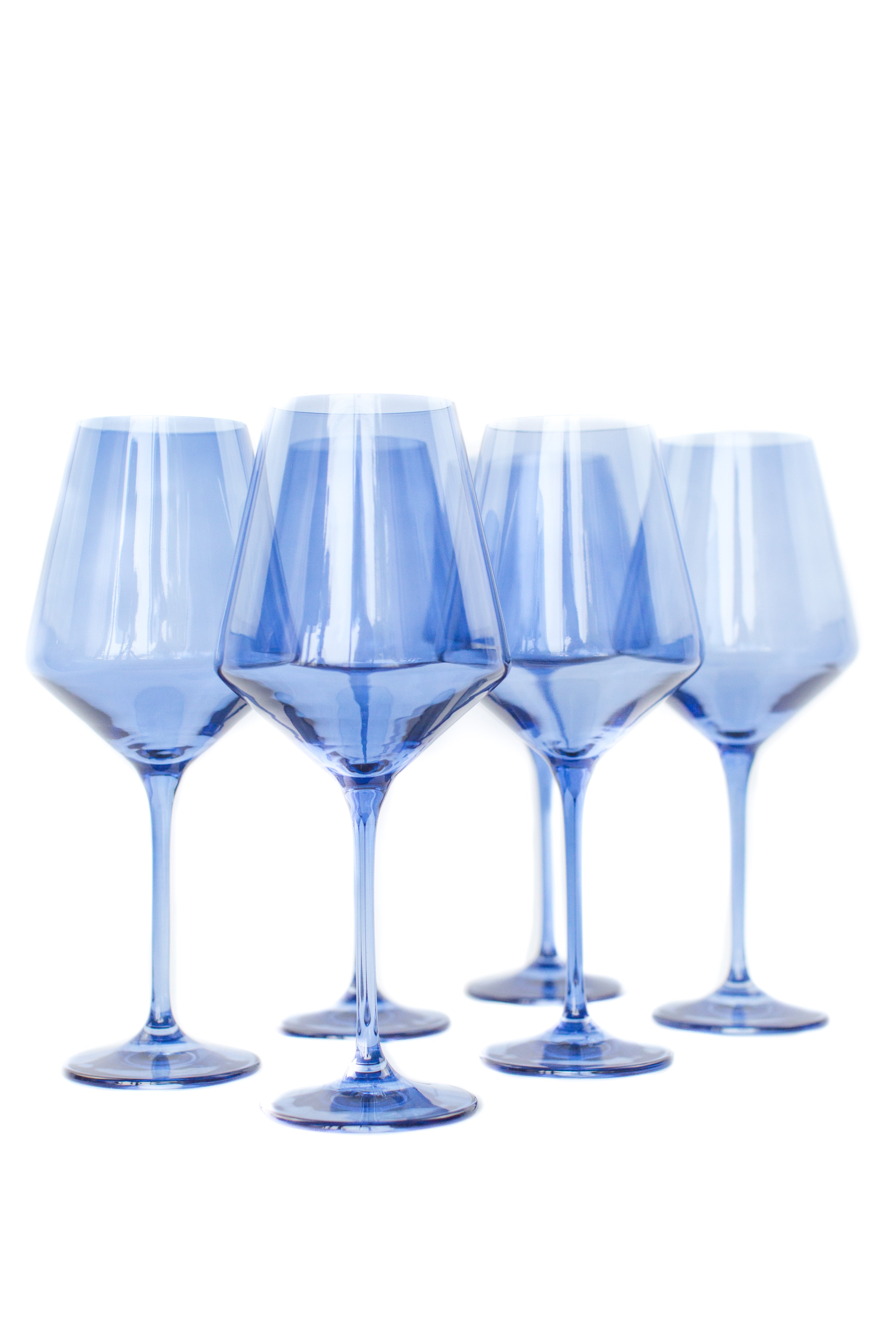 Estelle Colored Wine Stemware - Set of 6 in Cobalt Blue: High - Quality, Modern Design for Red Wine Lovers